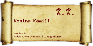 Kosina Kamill névjegykártya